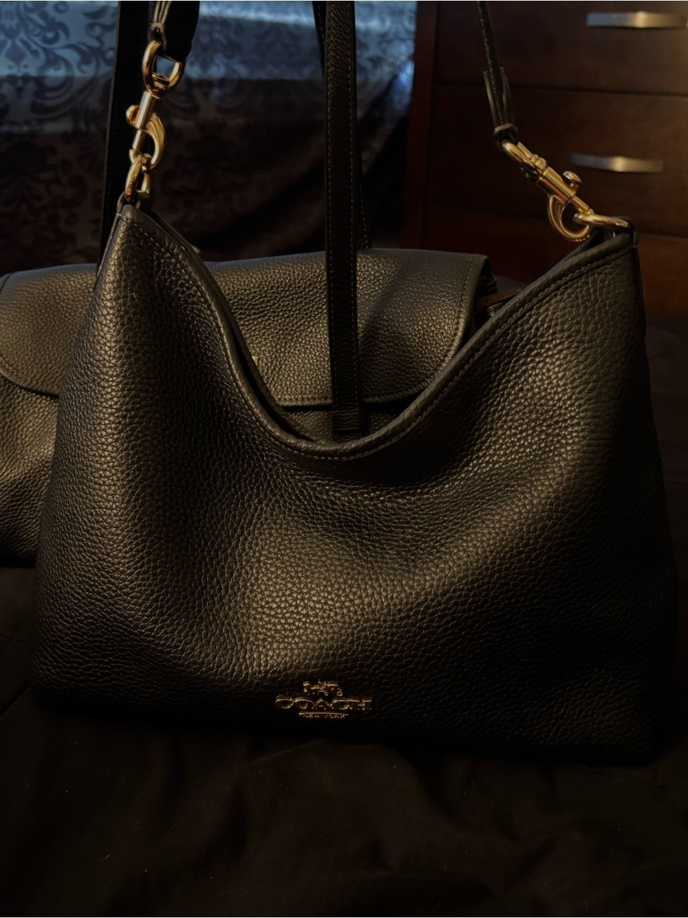 Coach Black Pebbled Leather Hobo Bag + Bridget coach DEAL!! GET BOTH FOR $355 - Picture 2 of 4